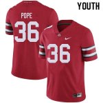 NCAA Ohio State Buckeyes Youth #36 K'Vaughan Pope Red Nike Football College Jersey GAU3845IC